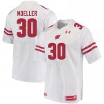 Men's Wisconsin Badgers NCAA #30 Alex Moeller White Authentic Under Armour Stitched College Football Jersey PT31G85PM